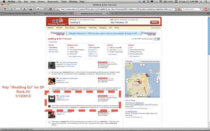 Yelp Wedding DJ Rank #3
